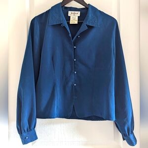 Vintage Blouse top with embroidery details, bell cuffs